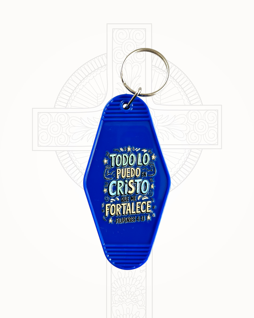 Llavero Azul Rey Todo Lo Puedo En Cristo