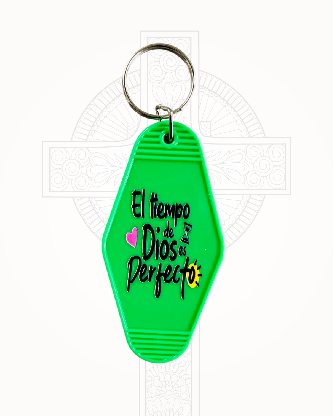 Llavero Verde El Tiempo de Dios es Perfecto
