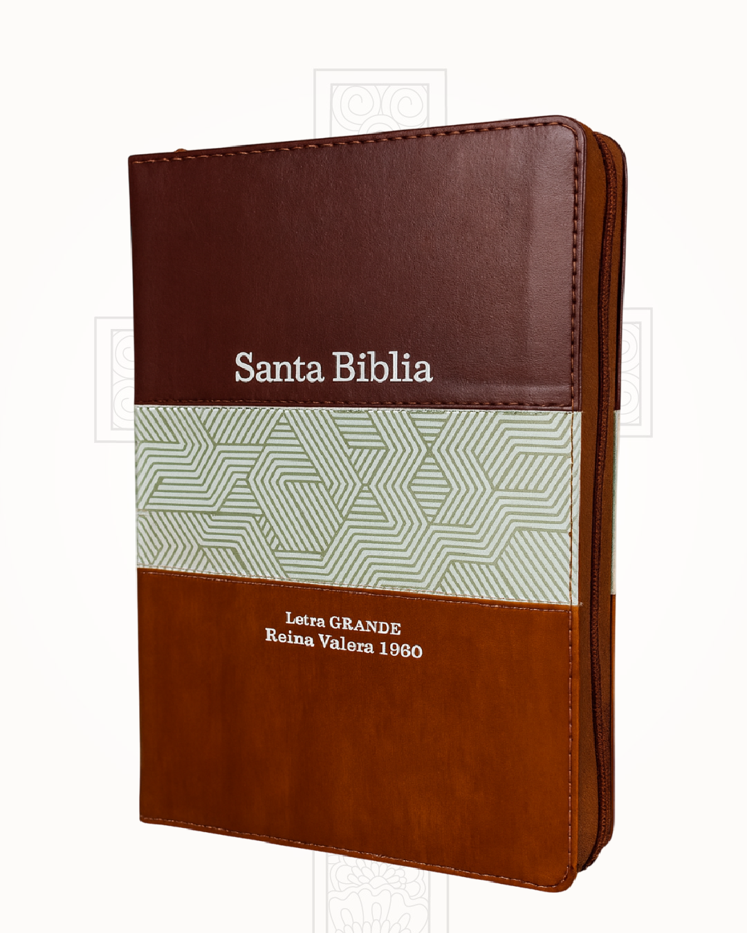 Biblia Reina Valera 1960 Marrón y Beige Letra Grande 12 pts