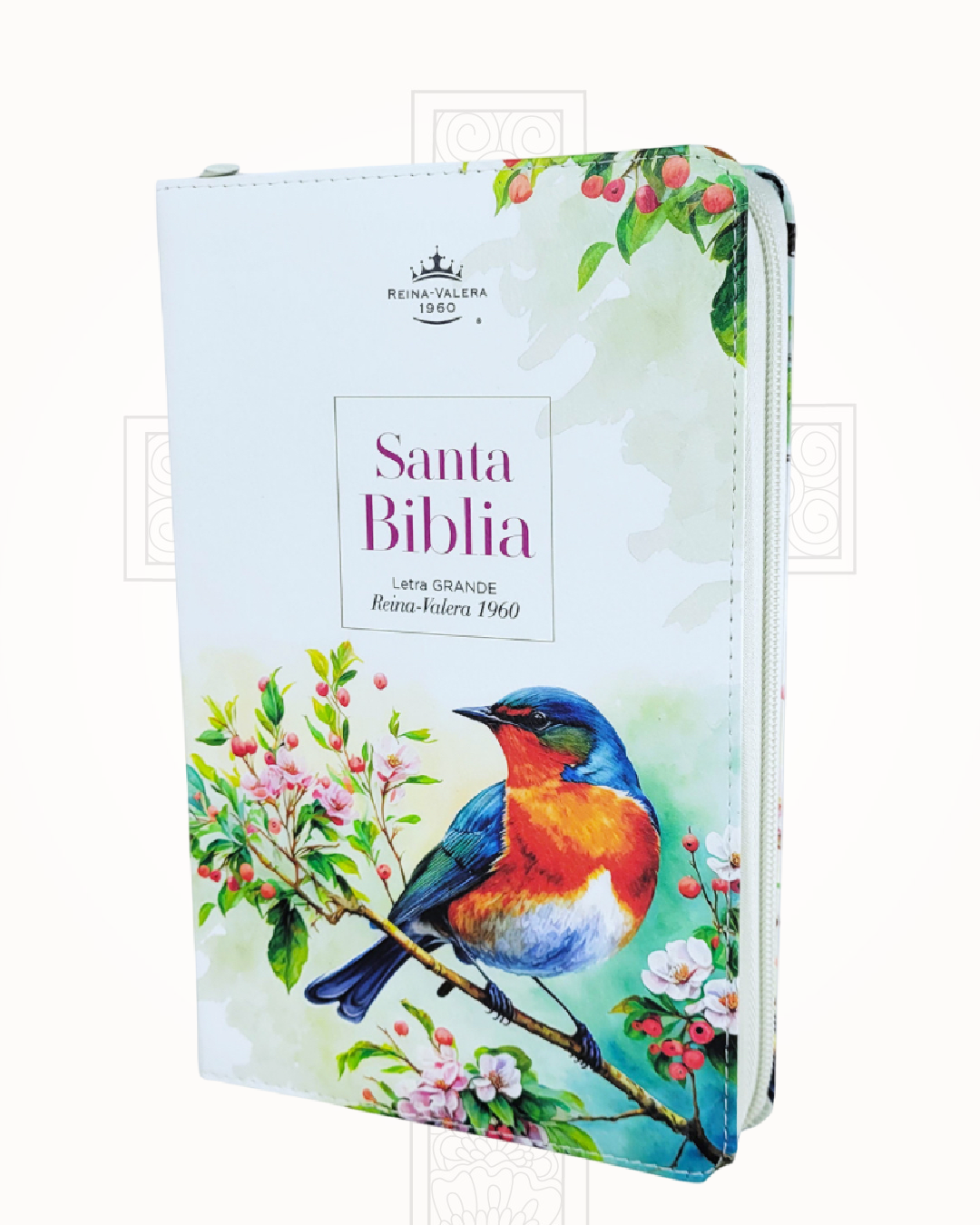 Biblia Reina Valera 1960 Pájaro Floral Letra Grande 12 pts