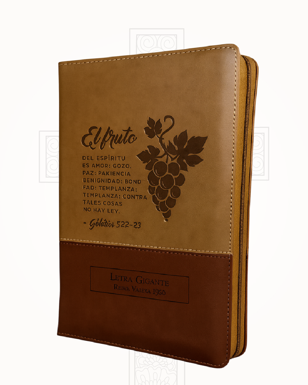 Biblia Reina Valera 1960 Café Frutos del Espíritu Letra Gigante 14 pts