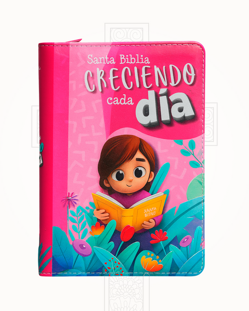 Biblia Reina Valera 1960 Creciendo Cada Día Rosa Letra Grande 12 pts