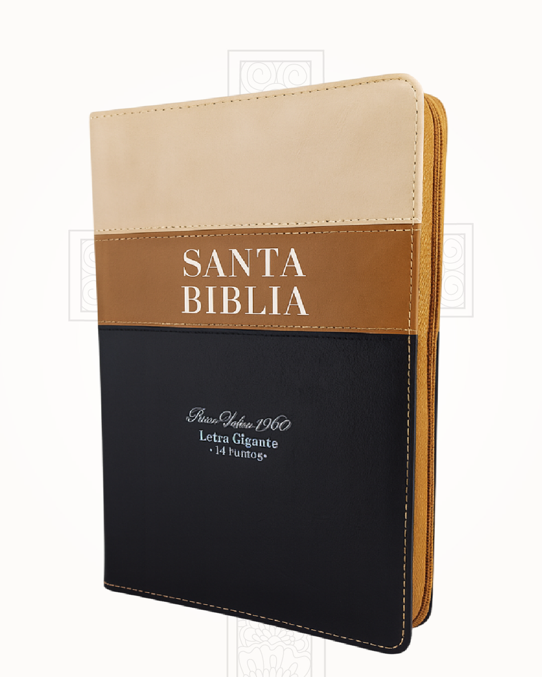 Biblia Reina Valera 1960 Café, Beige y Negro Letra Gigante 14 pts