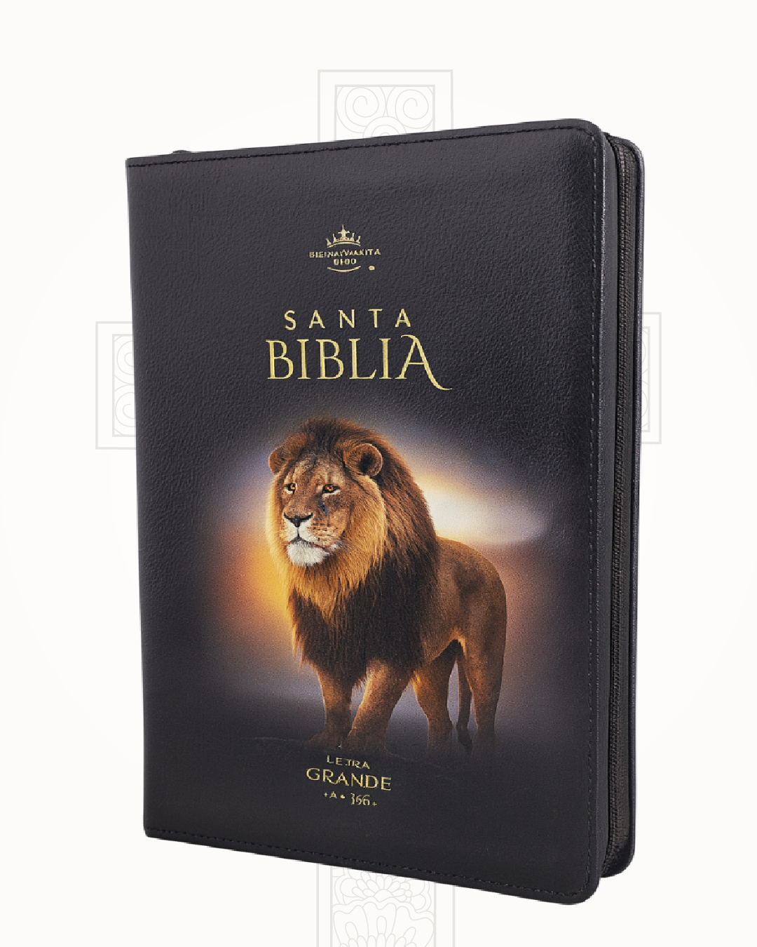 Biblia Reina Valera 1960 Negra León de Pie Letra Grande 12 pts