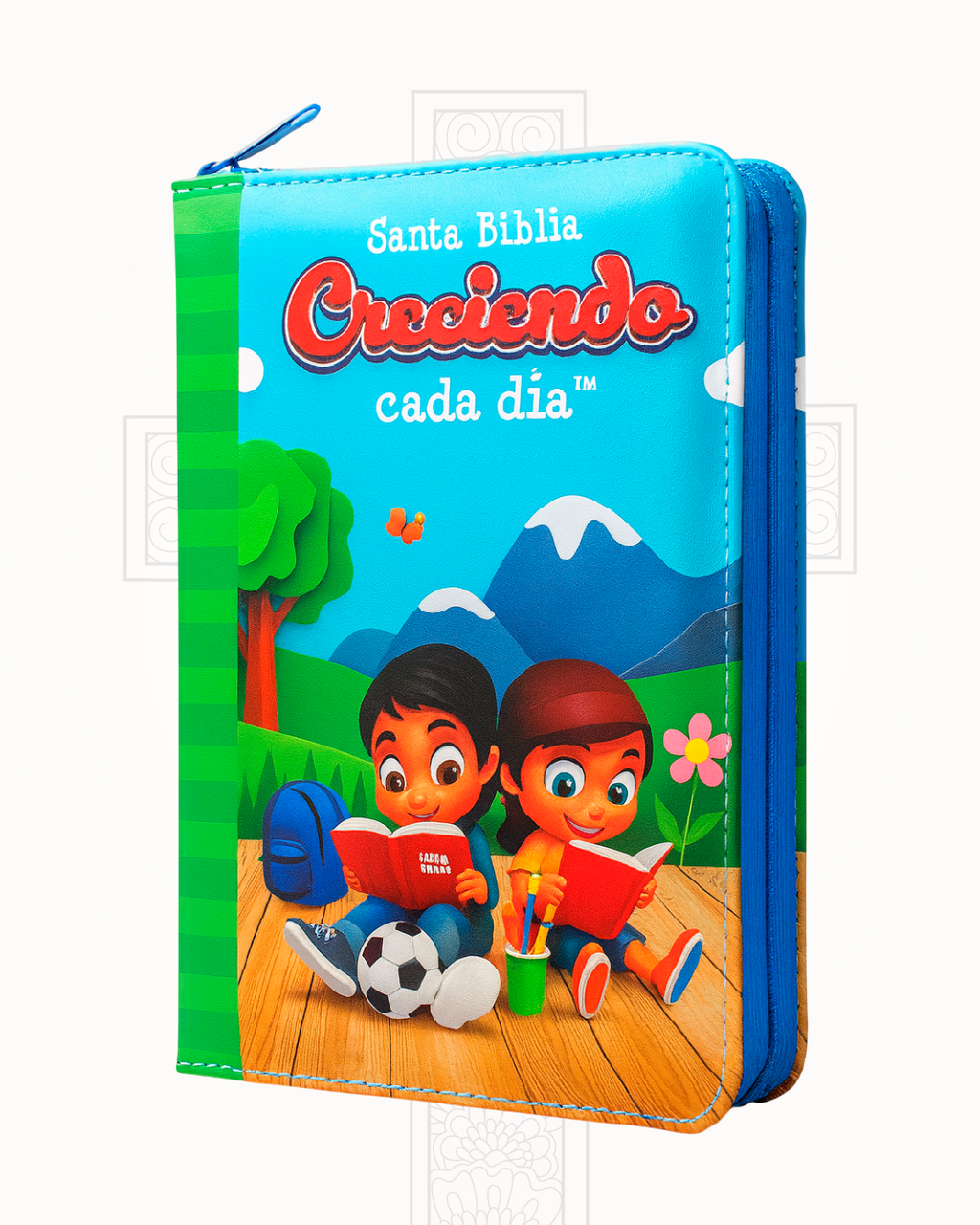 Biblia Reina Valera 1960 Paisaje con Niños Leyendo Letra Grande 12 pts