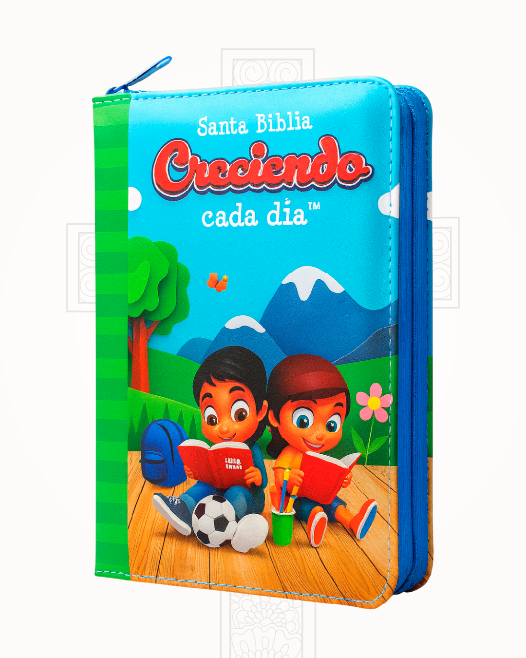 Biblia Reina Valera 1960 Paisaje con Niños Leyendo Letra Grande 12 pts