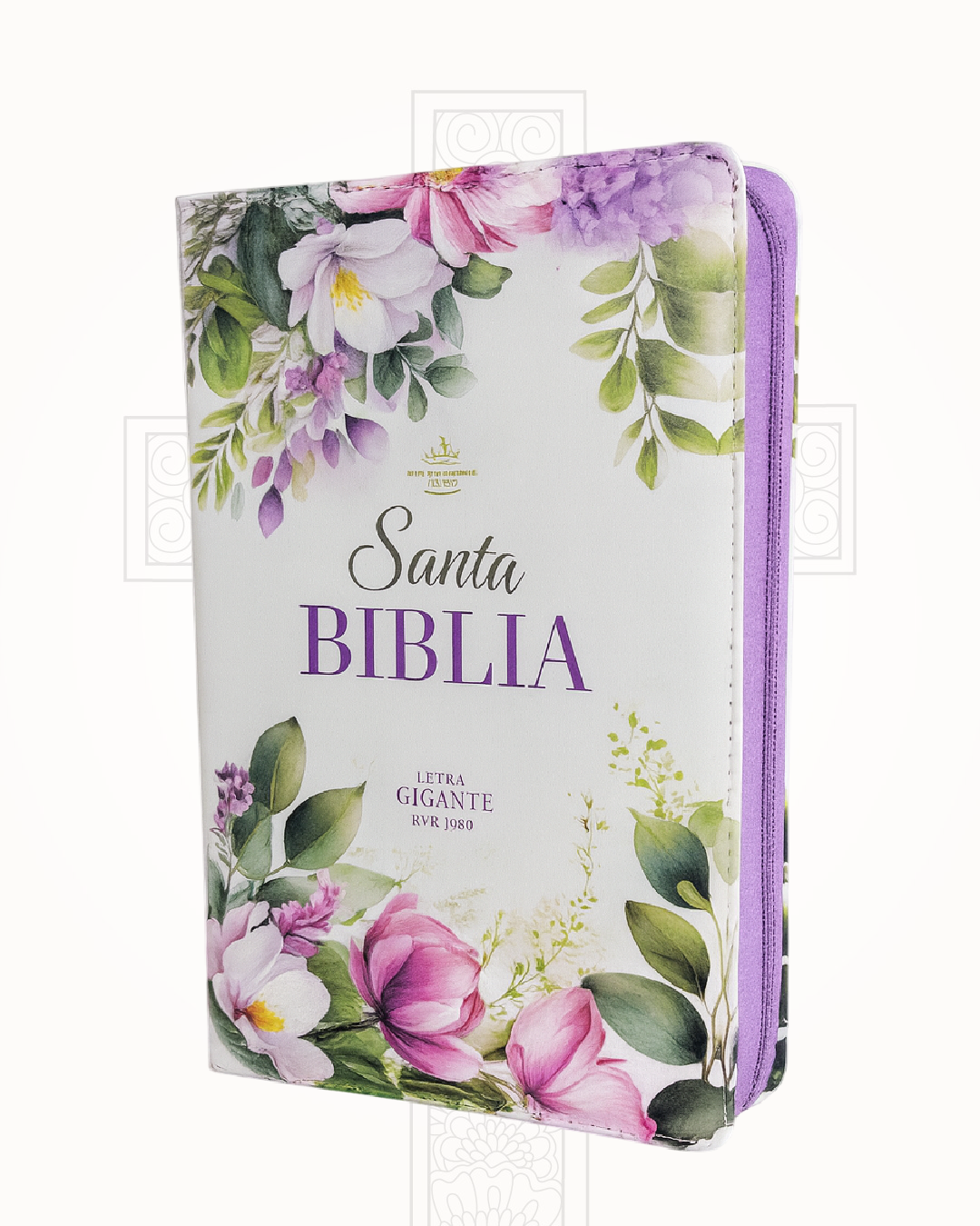 Biblia Reina Valera 1960 Flores Púrpura Letra Gigante 14 pts