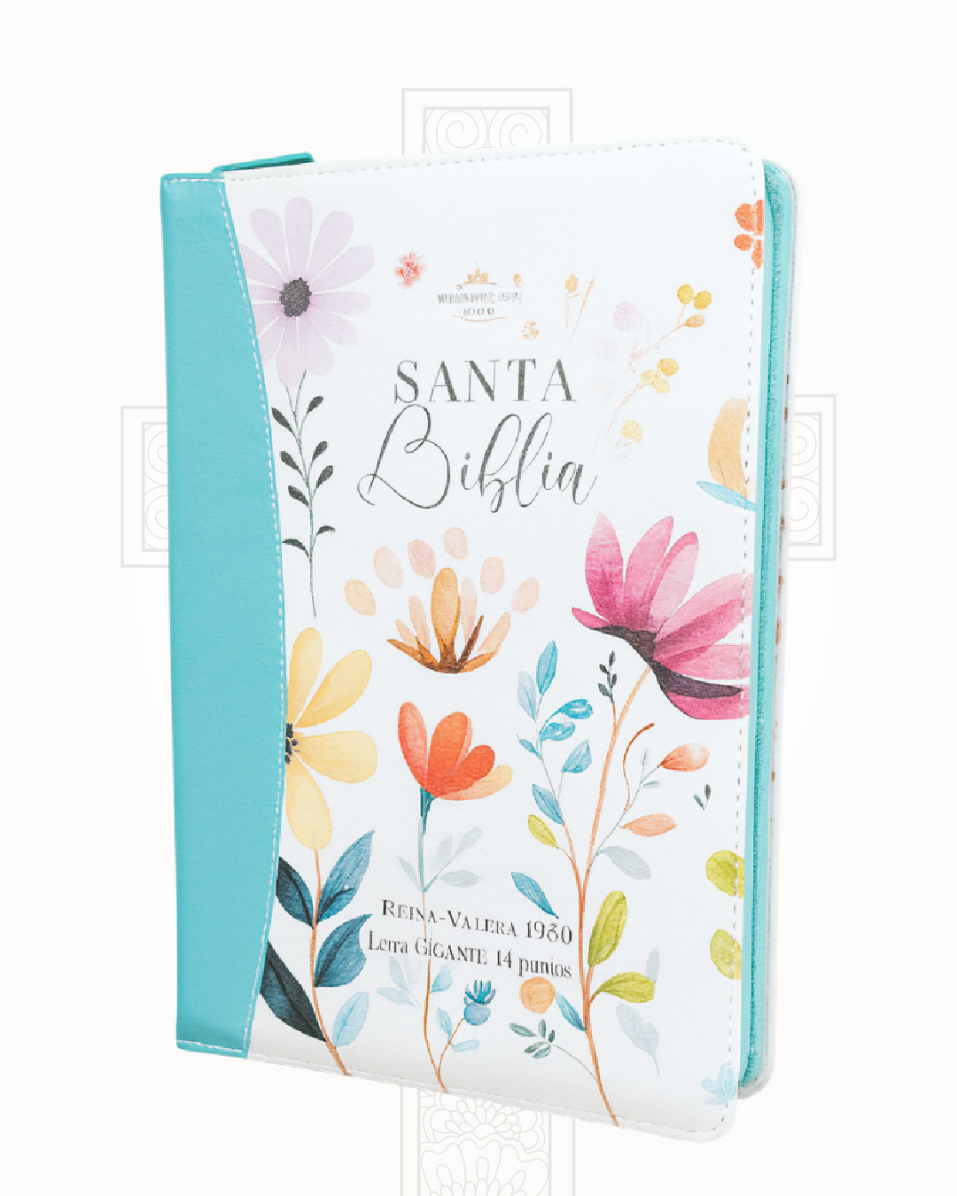 Biblia Reina Valera 1960 Jardín Turquesa Letra Gigante 14 pts