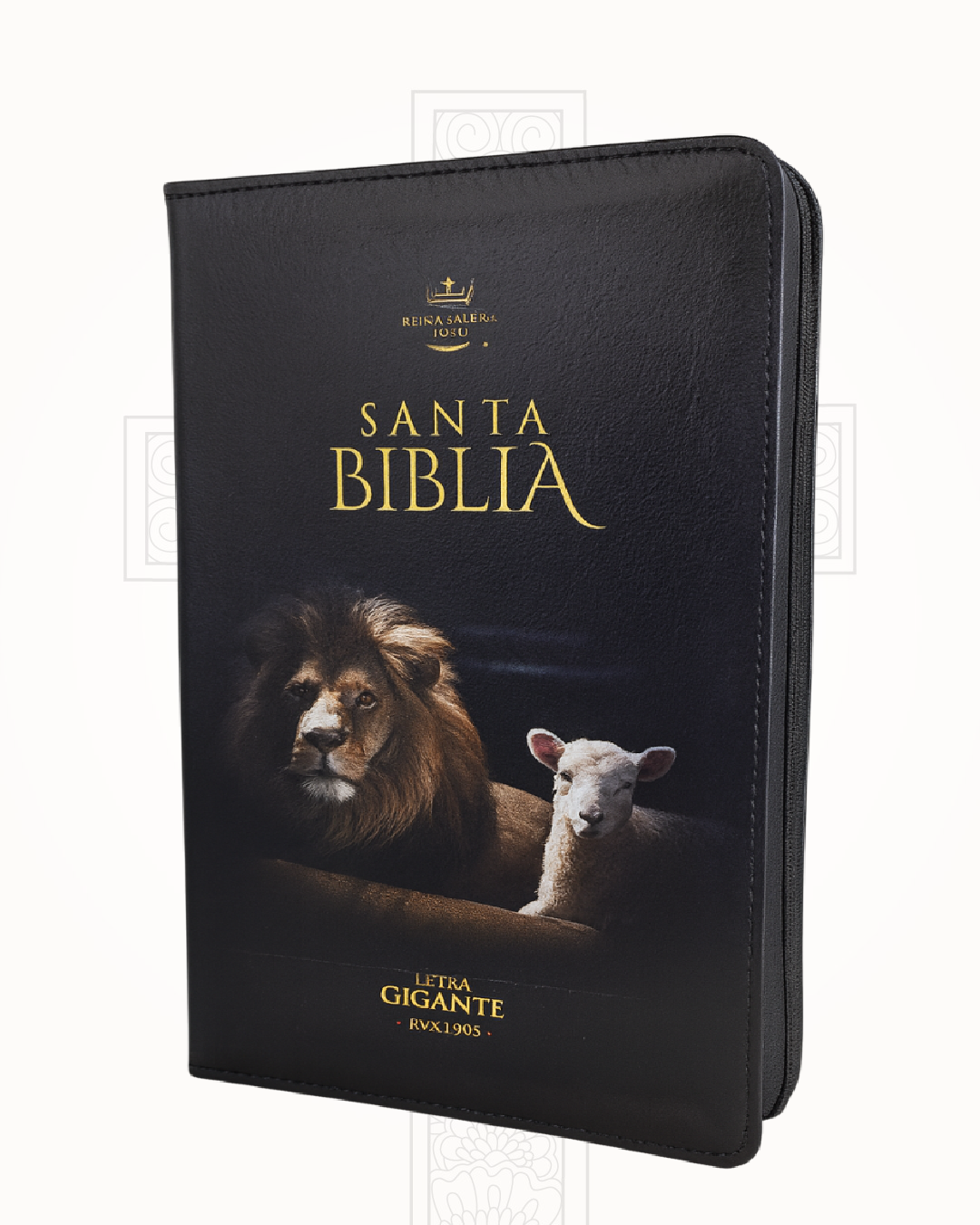 Biblia Reina Valera 1960 León y Cordero Negra Letra Grande 12 pts